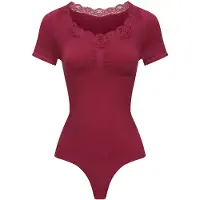 Cfab Body moldeador 'Lace T-Shirt Bodysuit Sculpting Shapewear with String' altrosa