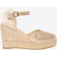 Alhamas Sandalias con hebilla 'Alpargata Cuña 10 cm' oro