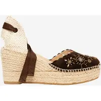 Alhamas Sandalias 'Alpargata Cuña 8 cm' marrón oscuro