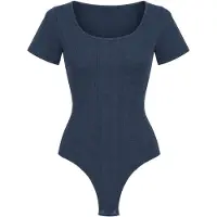 Cfab Body moldeador 'T-Shirt Bodysuit Sculpting Shapewear with String' navy