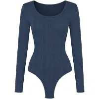 Cfab Body moldeador 'Longsleeve Bodysuit Sculpting Shapewear with String' navy