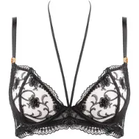 WHITE RVBBIT Sujetador 'Black Moon' negro