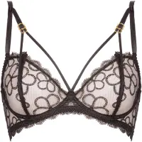 WHITE RVBBIT Sujetador 'Mrs. Blossom' negro