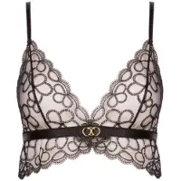 WHITE RVBBIT Sujetador 'Mrs. Blossom' negro