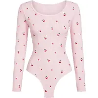 Cfab Body moldeador 'Longsleeve Bodysuit Sculpting Shapewear with String' rosa pastel / rojo cereza
