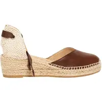 Alhamas Zapatos destalonado 'Alpargata' beige claro / marrón oscuro