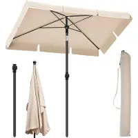 StarTech.com Protección solar para jardín: toldo parasol, inclinación ajustable, estructura de acero, forma cuadrada, color beige, para 3-4 personas