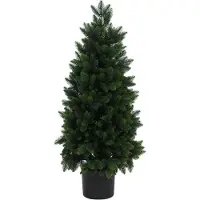 Mendler Árbol de Navidad HWC-R29, árbol decorativo, árbol artificial, planta artificial, abeto artificial, para exteriores, polietileno, 85 cm