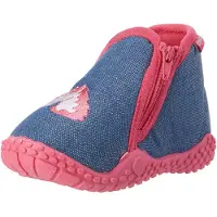 Playshoes Zapatillas de casa 'Einhorn' azul denim / rosa oscuro