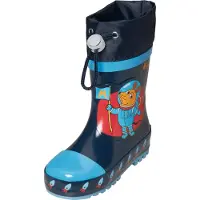 Playshoes Botas de lluvia 'Die Maus Weltraum' marino / azul claro / naranja / rojizo