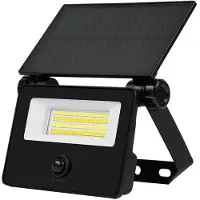 Lite Faro solar LITE, modelo Fluter, color negro, IP65, 10W, 1100 lúmenes, temperatura de color ajustable (3000/4000/6500K), con sensor y mando a distancia