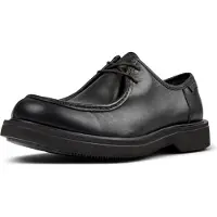 Camper para hombre. K100999-001 Zapatos de piel Norman negro (39), Plano, Cordones, Casual, outlet 2026.