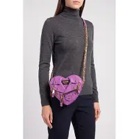 Moschino Heart Biker Bag In Nappa Leather Purple Talla: OS | Bolsos de Mano Outlet | Mujer | Púrpura