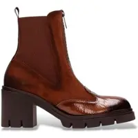 Hispanitas para mujer. HI254280 Botines de Piel Zurich marrón (41), 5 a 8cm, Cremallera, Casual, outlet 2026.