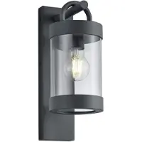 TRIO Lámpara de pared Sambesi, IP44, 204160142, casquillo E27, máx. 28W, con sensor DAE, color antracita