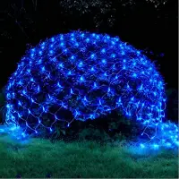 Lapamax Red de luces LED 3X2M con 200 luces, para uso interior y exterior, cortina de luces, decoración navideña, 8 modos, guirnalda de luces para arbustos, jardín, balcón, iluminación navideña, color azul