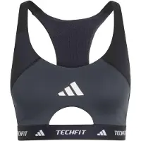 Adidas adidasSujetador de entrenamiento con bloques de colores para impacto medio TECHFIT XS Black / Carbon Mujer