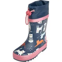 Playshoes Botas de lluvia 'Katzen' marino / naranja / eosin / offwhite