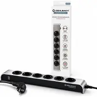 OEHLBACH Powersocket 505, 1,5 m, para uso interior, aluminio, plástico, aluminio, color antracita, 6 tomas de corriente AC, 120 V