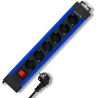 REV RITTER: Regleta de enchufes de 6 tomas con interruptor, color /azul