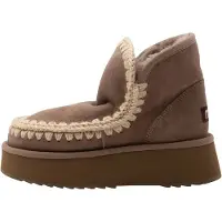 Mou para mujer. MU.FW681000A Botines de piel Mini Eskimo Platform marrón (36), 8 a 10cm, Ninguno, Casual, Gris, Taupe, outlet 2026.