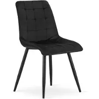 Leobert Sillón reclinable - - Dos cuerpos - Terciopelo negro / Patas negras