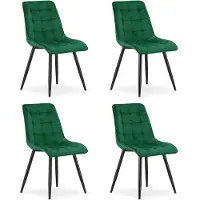 Leobert Juego de 4 sillas tapizadas en terciopelo color verde, ideales para el comedor, la cocina o el salón