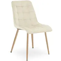 Leobert Sillón reclinable - Marca: - Modelo: Split - Tapizado: Terciopelo beige claro - Estructura: Madera de haya