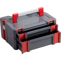 Merkloos Caja de almacenaje - Caja de sistema con dos cajones - 13,5 litros - Apilable - 80 kg