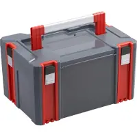 Merkloos Caja de almacenaje apilable - Talla L - 34 litros - Capacidad de carga 80 kg - Con tapa