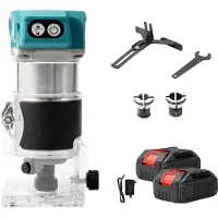 OEM Fresa eléctrica, motor sin escobillas, control de velocidad variable, 2 baterías, enchufe tipo EU