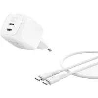 Belkin Cargador De Pared Usb-c Dual Usb-c 50w Pd Pps + 1m Kabel Wch019kq1mwh-b6