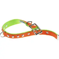 Ferplast , collar doble, modelo CF25, color naranja y verde