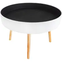 B2X Mesa de centro redonda con espacio de almacenamiento, 60 cm