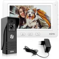 Eura Sistema de videoportero "Video-Türsprechanlage VDP-45A3 "ALPHA" en color blanco, modelo 7", compatible con 1 entrada, referencia A31A145c