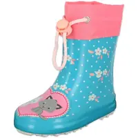 Beck Botas de lluvia 'Kätzchen' ecru / turquesa / gris / rosa