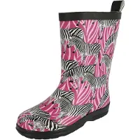 Beck Botas de lluvia 'Zebra' rosa / rosa oscuro / negro / blanco