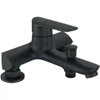 Laveo Grifo de lavabo de pie Wannowa APPIA, color , modelo BLP_715D, fabricado en latón, con cabezal cerámico de diseño elegante, alcance de 137 mm, y garantía de 8 años