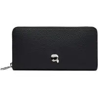 Karl Lagerfeld Cartera 'Ikon Pebble Continental' negro