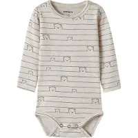 Name it Pijama entero/body 'NBMNALAS' marrón oscuro / gris claro