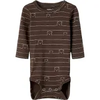 Name it Pijama entero/body 'NBMNALAS' marrón / blanco