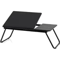 Costway , mesa portátil plegable para ordenador portátil, 55x32x23 cm, mesa para cama y portátil, con 4 niveles de ajuste de altura, mesa de trabajo de MDF y metal, bandeja para portátil, color