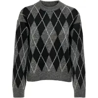 JDY Jersey 'JDYBIANKA' gris oscuro / negro / blanco
