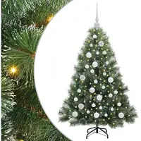 vidaXL Árbol de Navidad artificial, color verde, 120 cm, fabricado con materiales PE y PVC