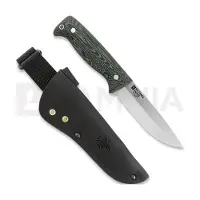 Peltonen Knives M07 Full Tang, green micarta, black leather sheath