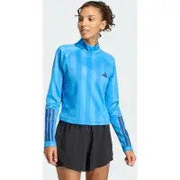 Adidas adidasSudadera Hyperglam 3-Stripes Emboss 1/4 Zip Cover Up L Ray Blue Mujer