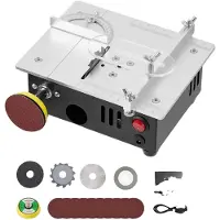 OEM Mini sierra de mesa, control de 7 velocidades, diseño compacto, color plateado