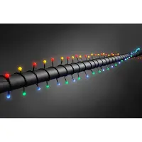 Konstsmide - Guirnalda de luces LED, con diodos redondos, 80 diodos de colores, transformador exterior de 24V, cable negro; 3691-507