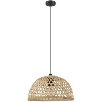 Eglo Claverdon, 1 bombilla, casquillo E27, IP20, color negro, material: madera