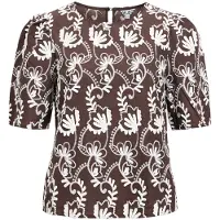 Object Blusa 'OBJMya' marrón / blanco